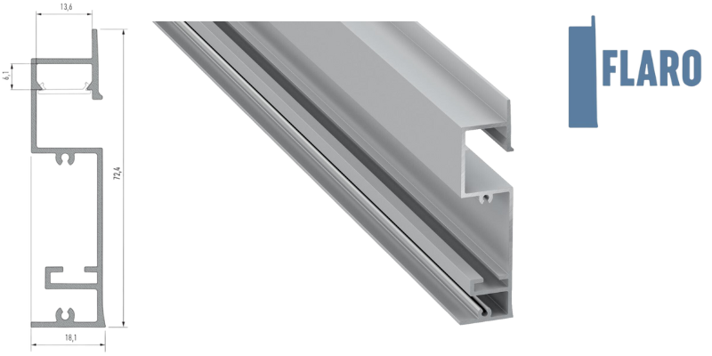 Profil LED typ FLARO srebrny